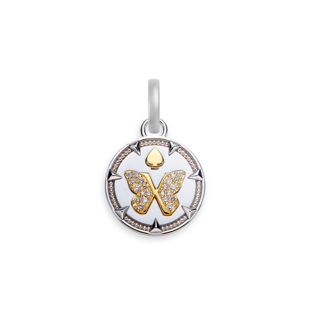 18K Mixed Gold Reverie | Butterfly Baby Medallion | Diamonds, Mixed Gold – FoundRae view 1