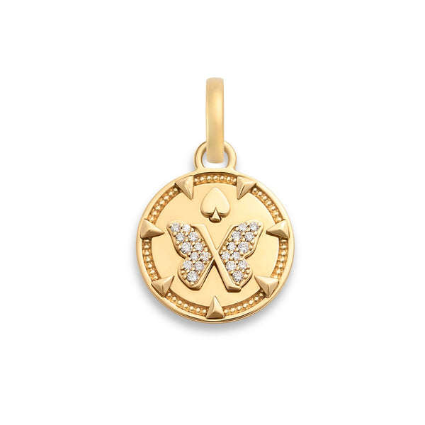 Reverie | Butterfly Baby Medallion | Diamonds, Yellow Gold