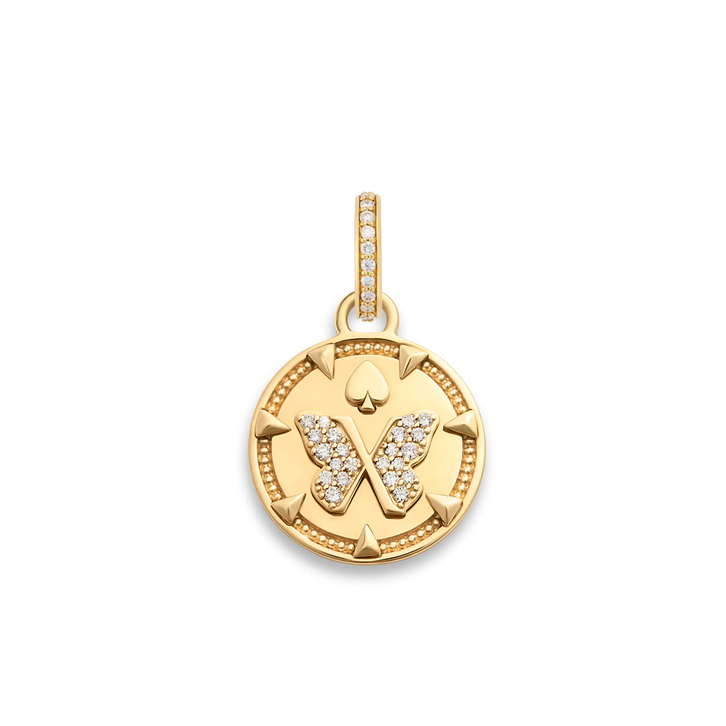 18K Yellow Gold Reverie | Butterfly Baby Medallion | Diamonds, 18K Yellow Gold – FoundRae view 3