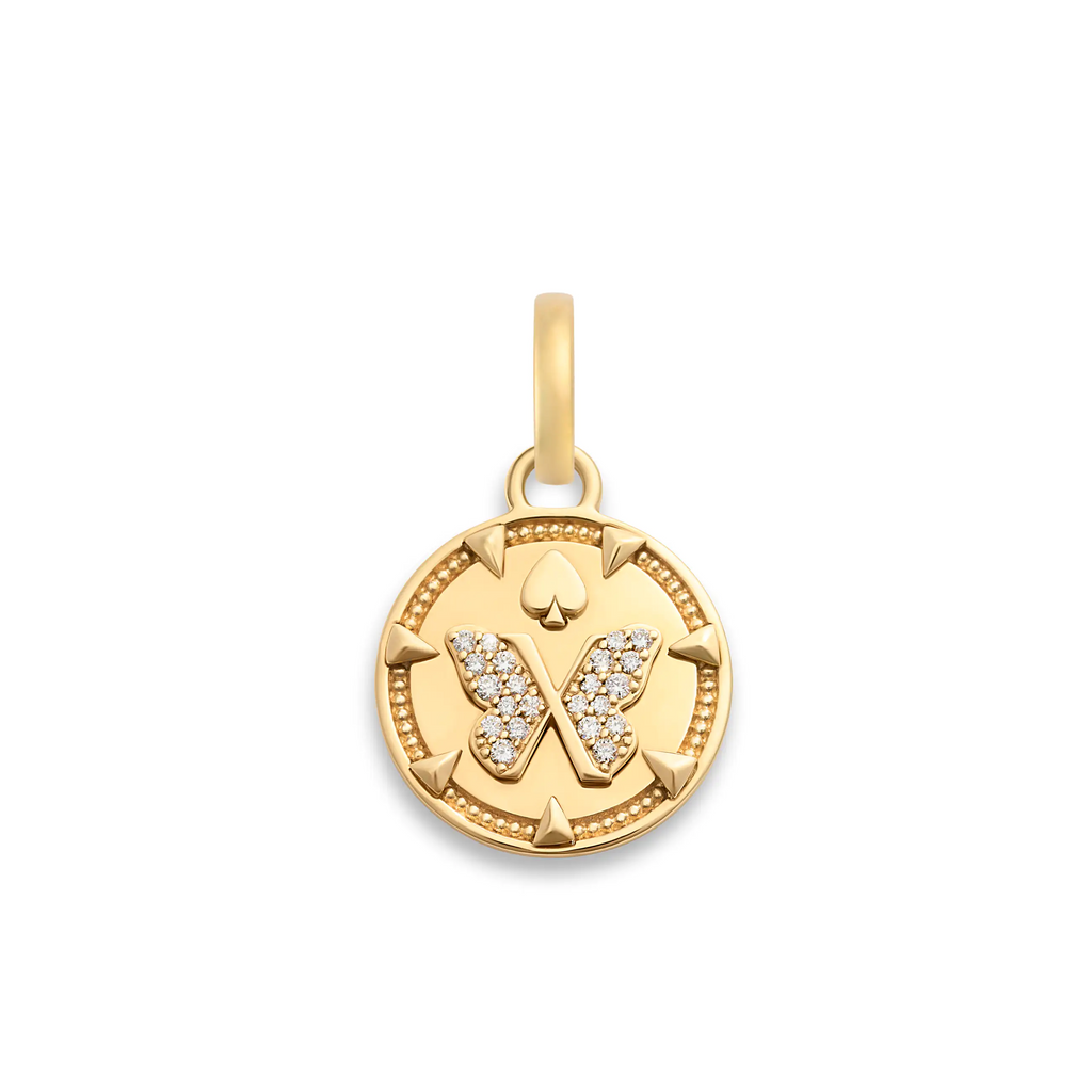 Reverie | Butterfly Baby Medallion | Diamonds, 18K Yellow Gold view 1