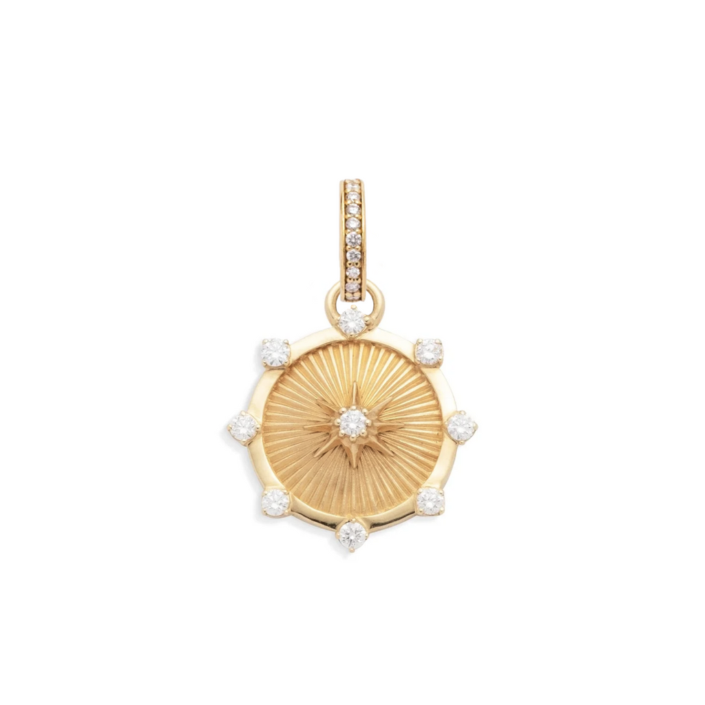 18K Yellow Gold Spark Baby Medallion : in Gold with Diamonds and an Annex Link – FoundRae view 2