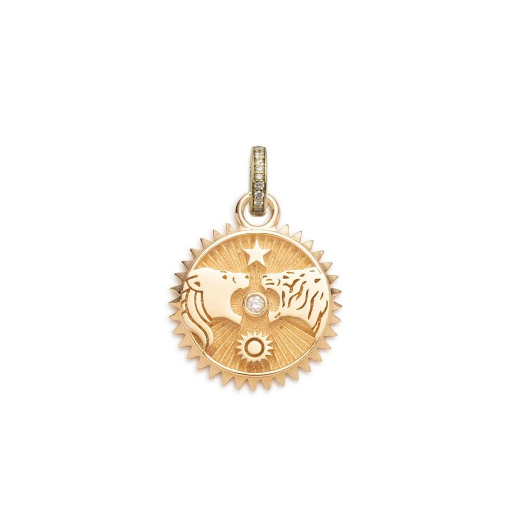 18K Yellow Gold Solar + Lunar - Strength : Baby Medallion with Annex Link – FoundRae view 3