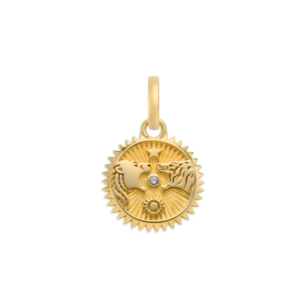 Strength | Solar & Lunar Baby Medallion | Diamond, 18K Yellow Gold view 1