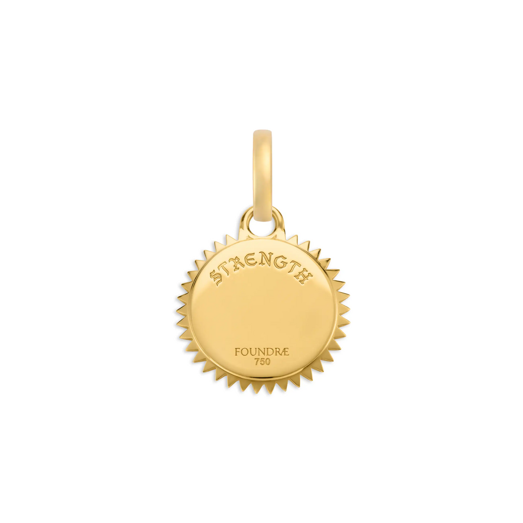 18K Yellow Gold Strength | Solar & Lunar Baby Medallion | Diamond, 18K Yellow Gold – FoundRae view 5