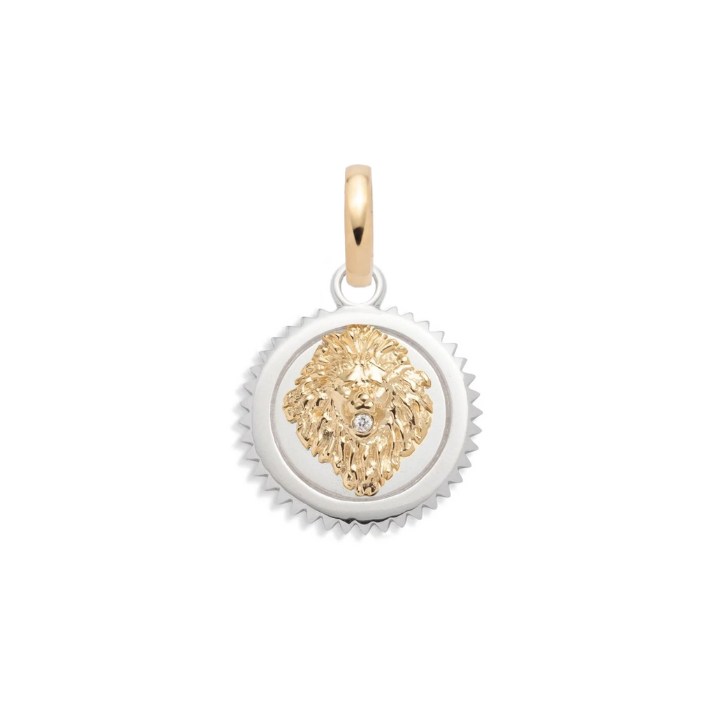 18K Yellow Gold Strength Baby Medallion : in Gold with Diamond and an Annex Link – FoundRae view 3
