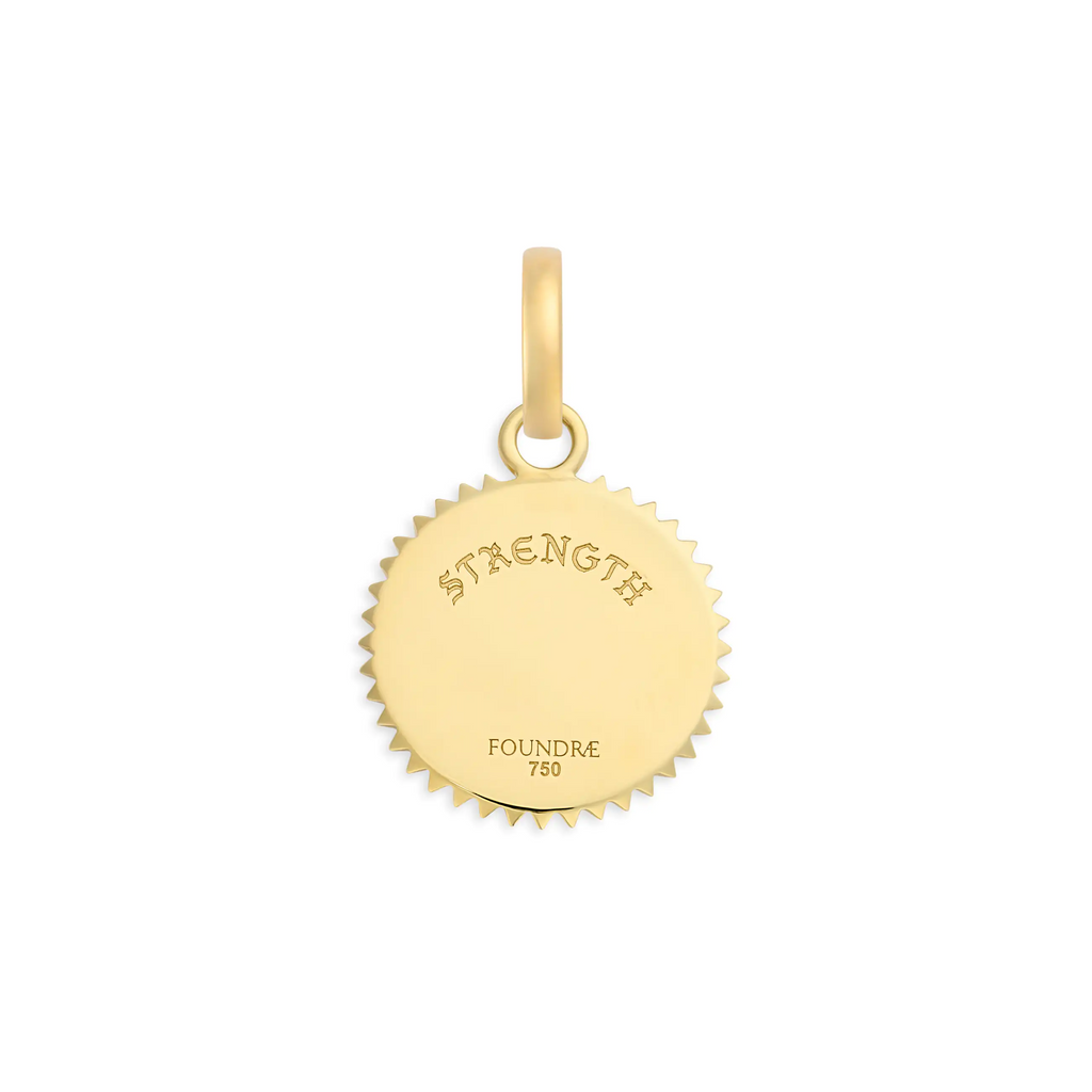18K Yellow Gold Strength | Baby Medallion | Diamond, Yellow Gold – FoundRae view 3