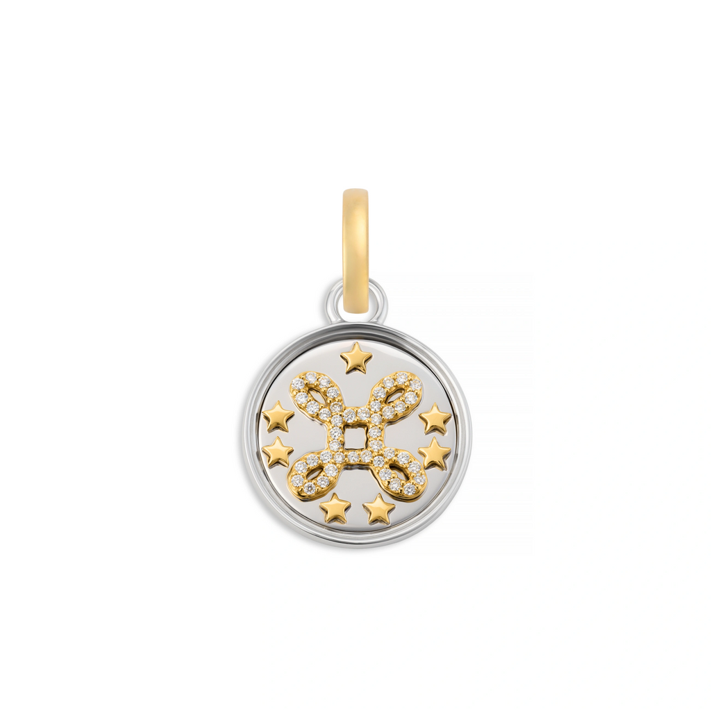 18K Mixed Gold True Love | 'Love Knot' Baby Medallion | Diamonds, Mixed Gold – FoundRae view 5