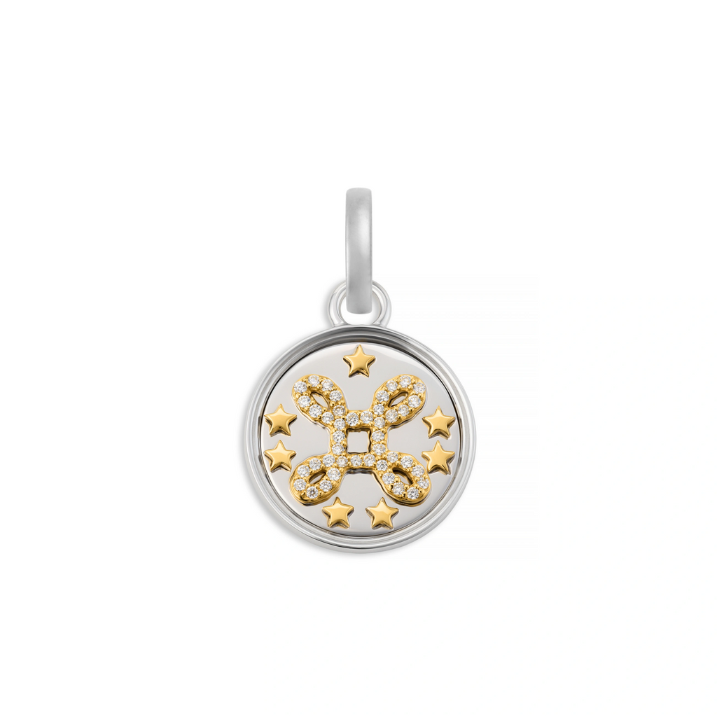 18K Mixed Gold True Love | 'Love Knot' Baby Medallion | Diamonds, Mixed Gold – FoundRae view 1