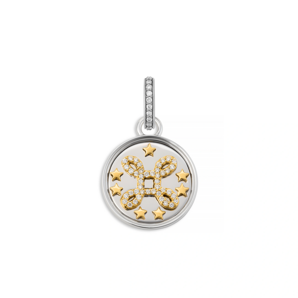18K Mixed Gold True Love | 'Love Knot' Baby Medallion | Diamonds, Mixed Gold – FoundRae view 3