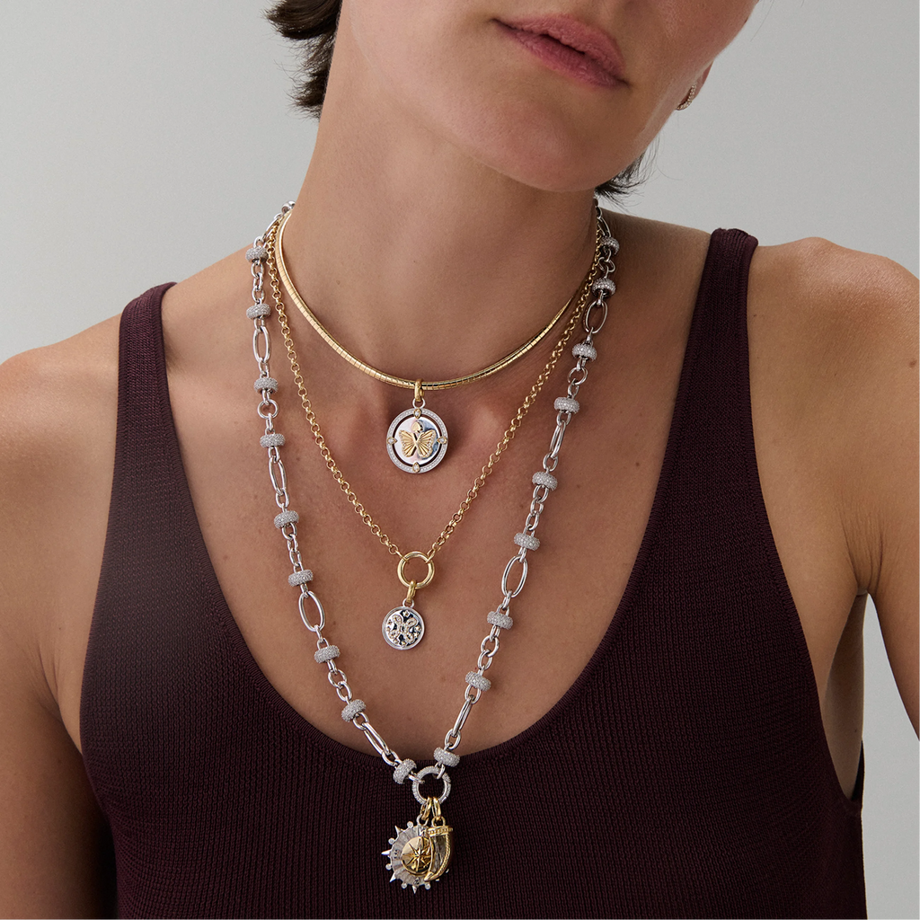 18K Mixed Gold True Love | 'Love Knot' Baby Medallion | Diamonds, Mixed Gold – FoundRae view 2