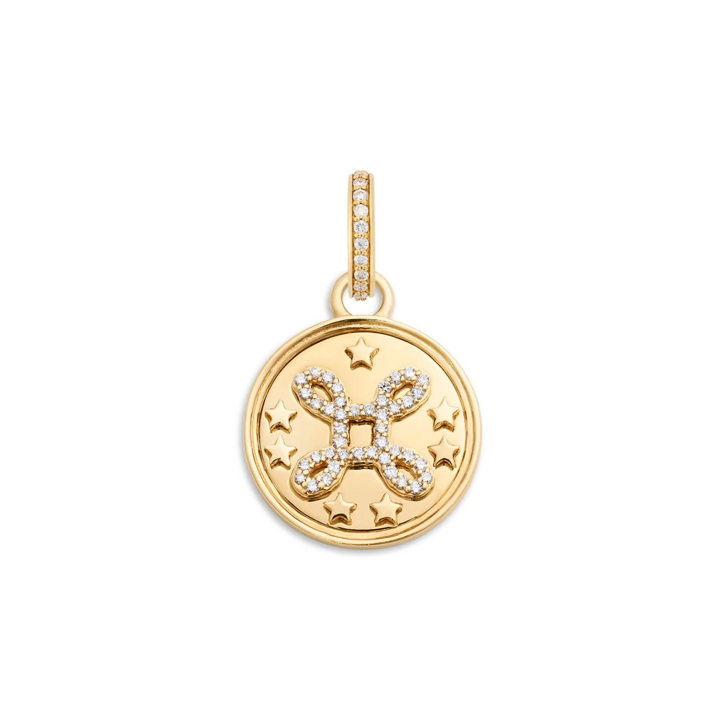 True Love | 'Love Knot' Baby Medallion | Diamonds, 18K Yellow Gold view 2