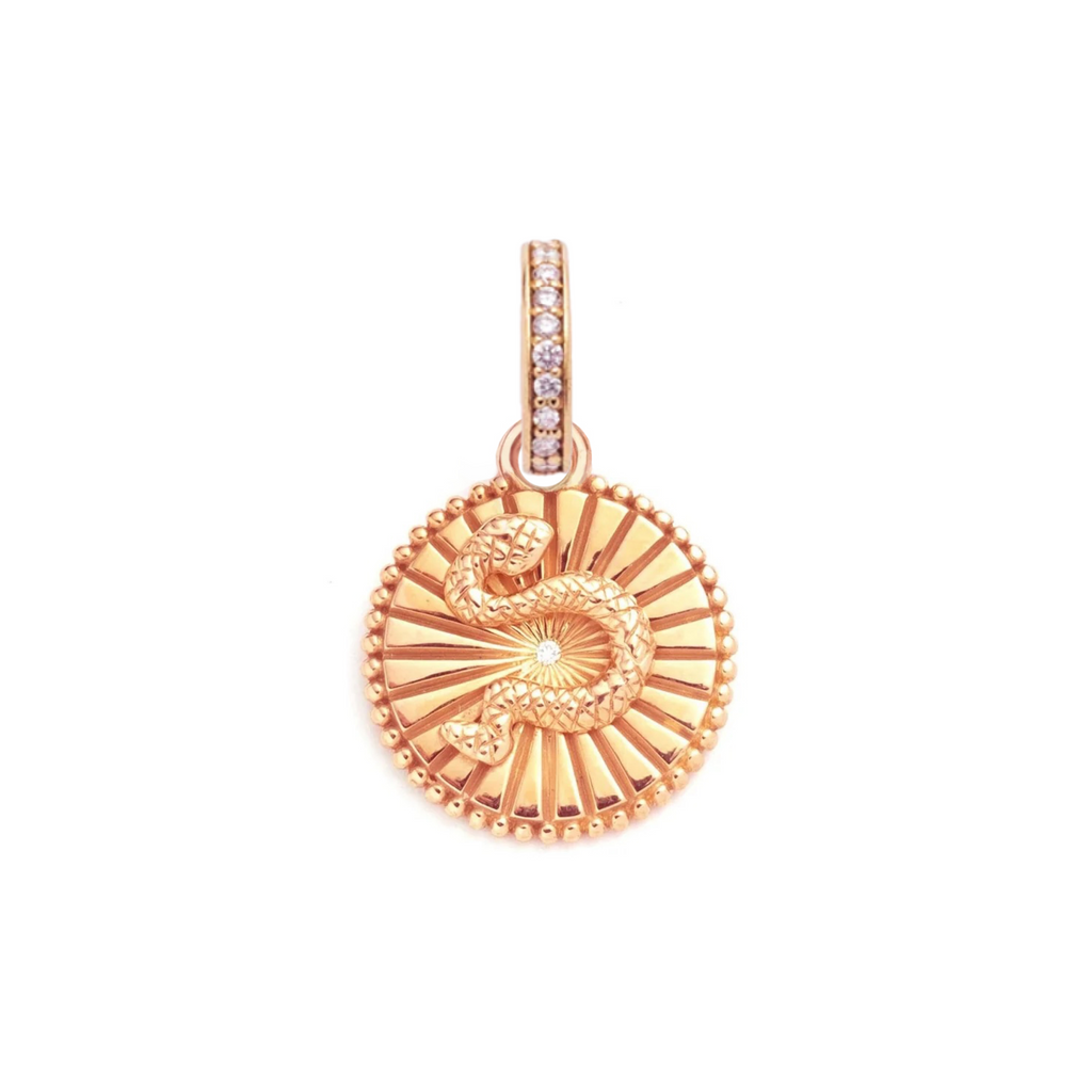 18K Yellow Gold Wholeness Baby Medallion : in Gold with Diamond and an Annex Link – FoundRae view 7