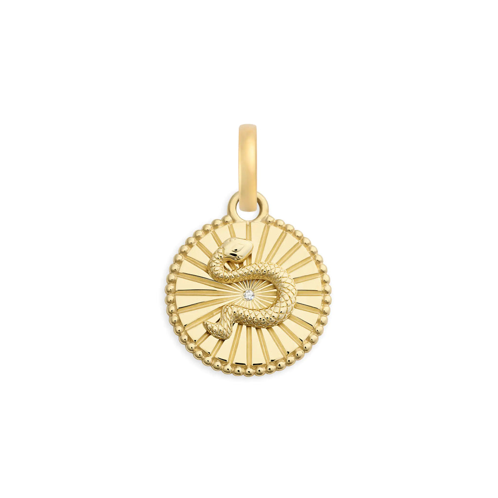 Wholeness | Snake Baby Medallion | Diamond, 18K Yellow Gold view 1