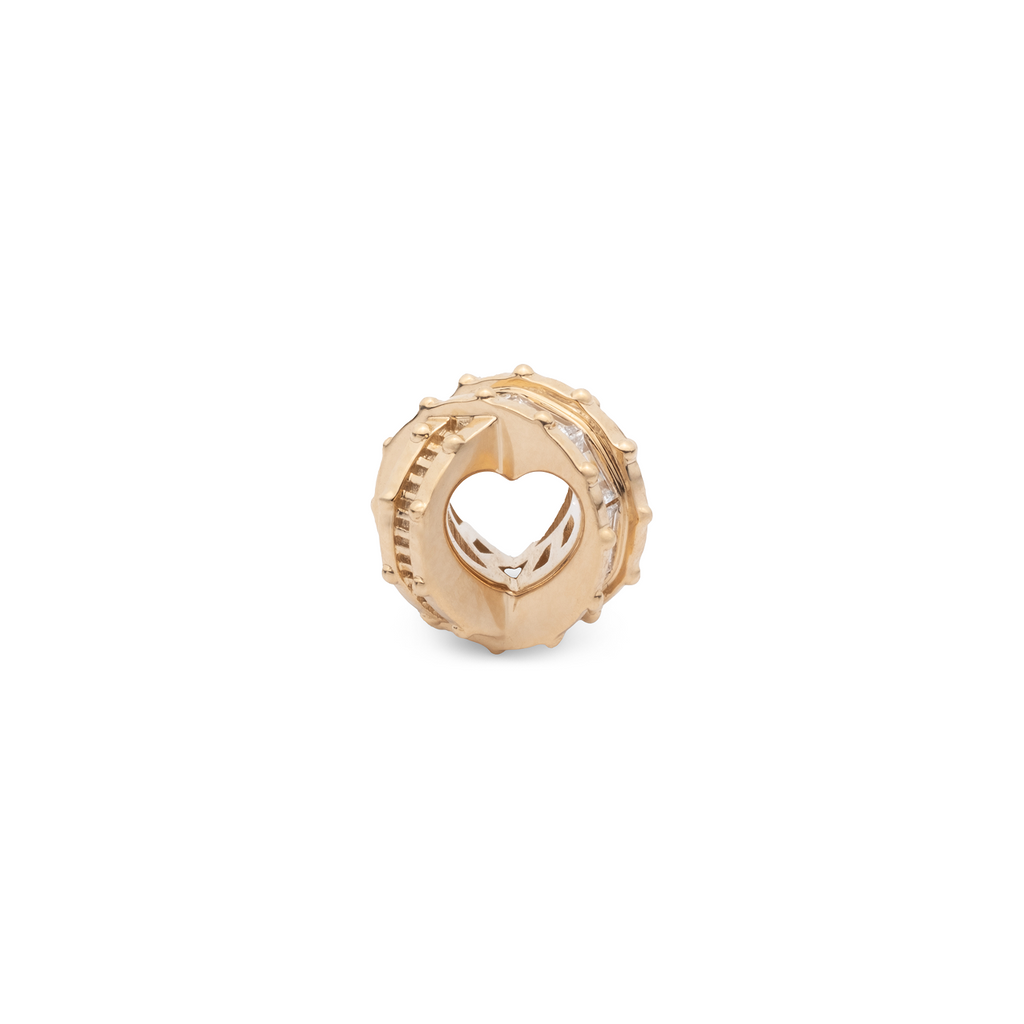 18K Yellow Gold Lovestruck Pierced Interlocked Heart Beat : in Yellow Gold with Diamonds – FoundRae view 5