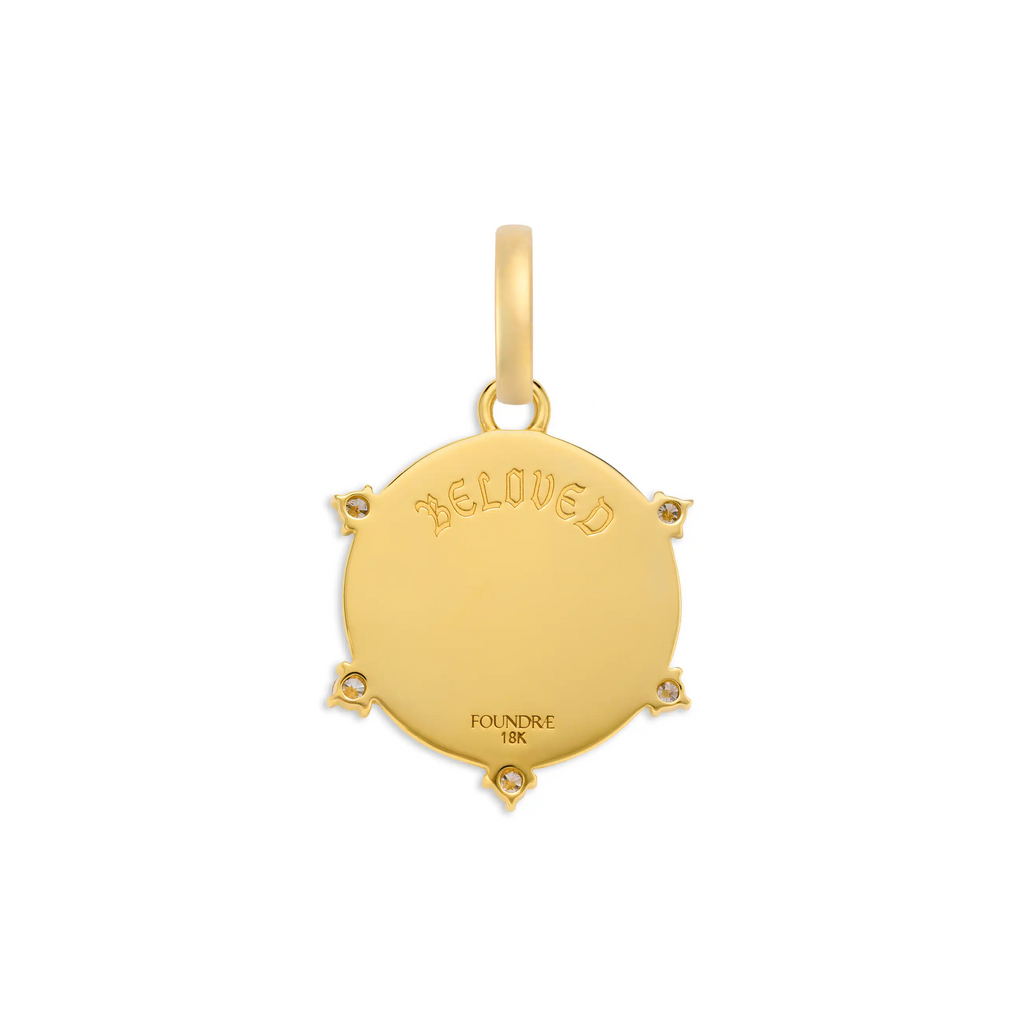 18K Yellow Gold True Love | Amate Medium Medallion | Diamonds, 18K Yellow Gold – FoundRae view 4