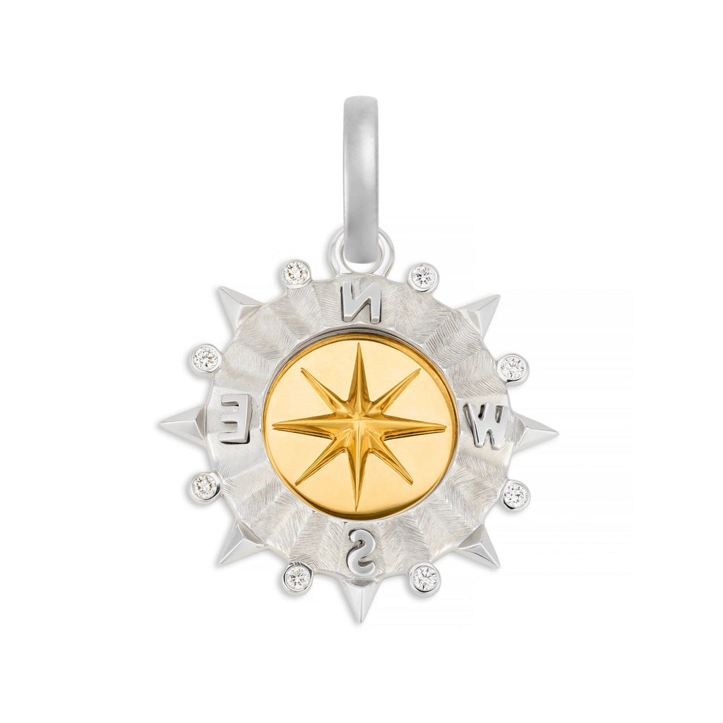 18K Mixed Gold Internal Compass | Medium Medallion | Diamonds, Mixed Gold – FoundRae view 1
