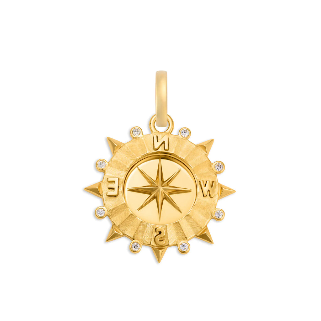 Internal Compass | Medium Medallion | Diamonds, 18K Yellow Gold view 1
