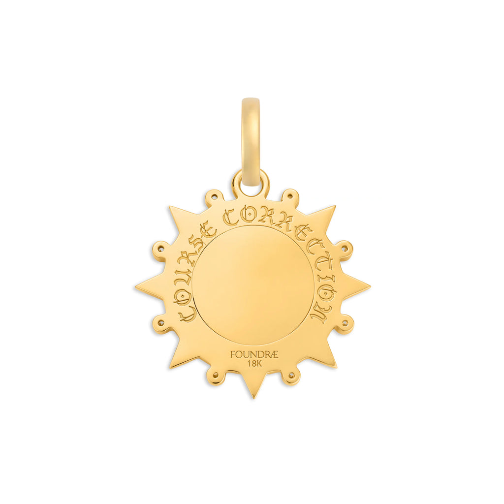 18K Yellow Gold Internal Compass | Medium Medallion | Diamonds, 18K Yellow Gold – FoundRae view 4