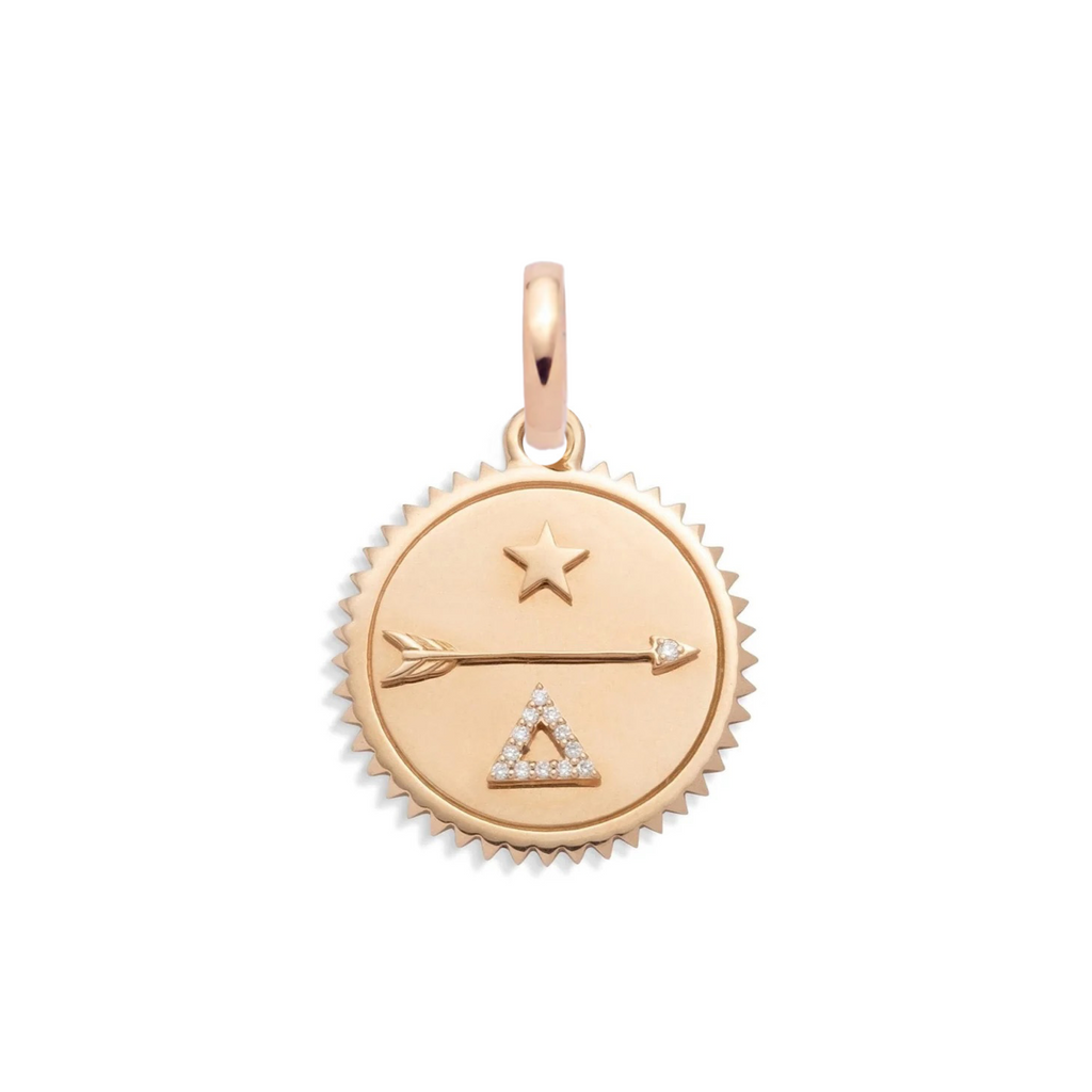18K Yellow Gold Dream Medium Medallion : in Gold with Diamonds and an Annex Link – FoundRae view 4