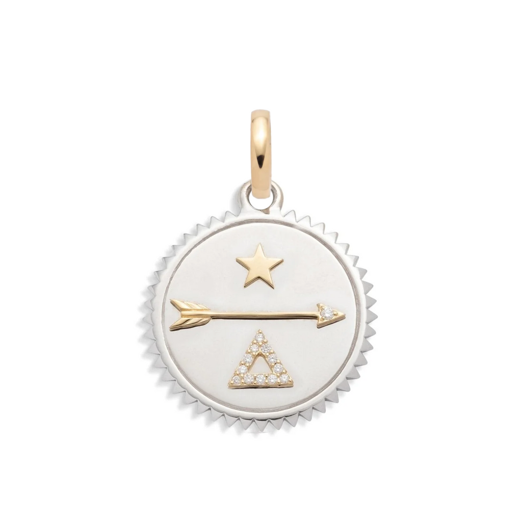 18K Yellow Gold Dream Medium Medallion : in Gold with Diamonds and an Annex Link – FoundRae view 6