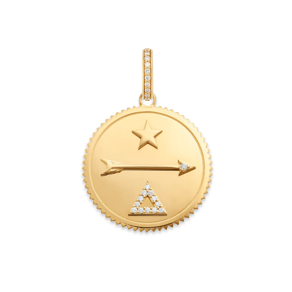 18K Yellow Gold Dream | Medium Medallion | Diamonds, 18K Yellow Gold – FoundRae view 3