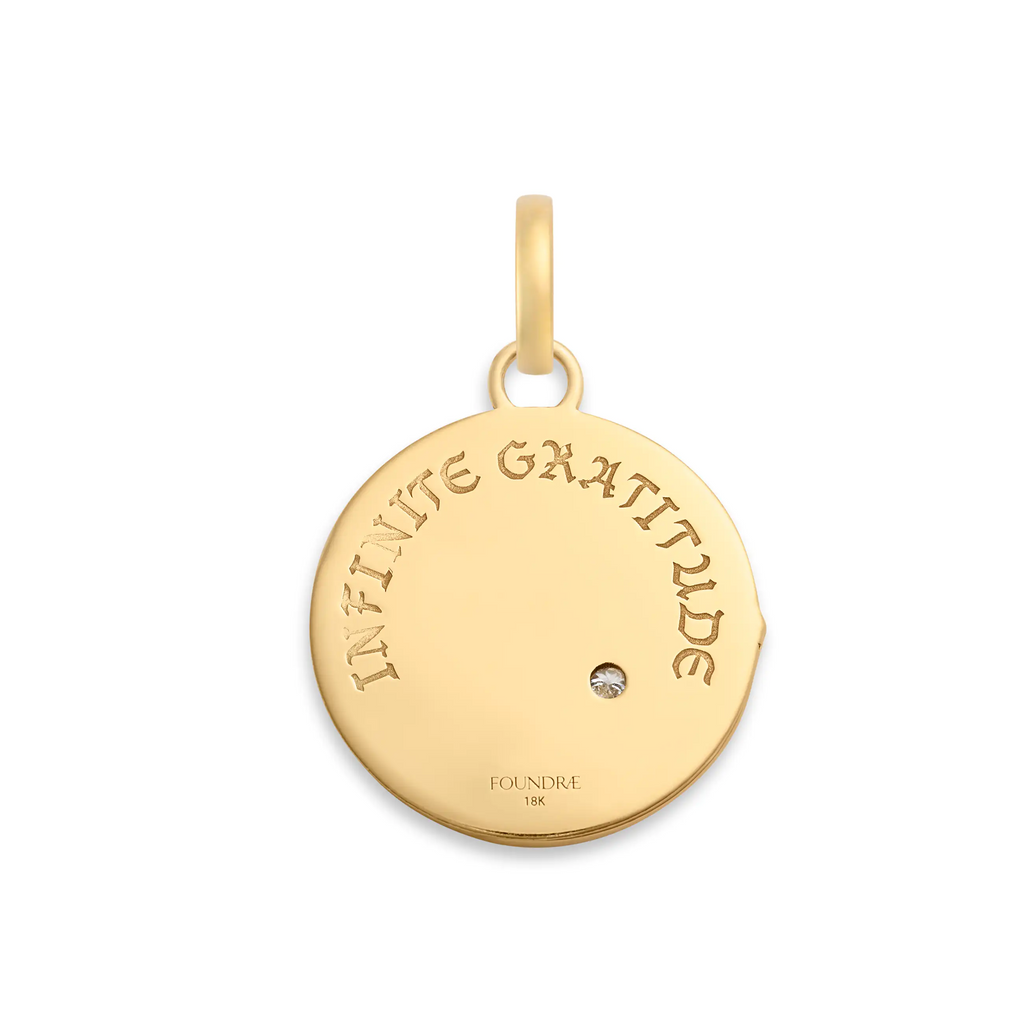 18K Yellow Gold Infinite Gratitude | Braided Wheat Medium Medallion | Diamond, 18K Yellow Gold – FoundRae view 5