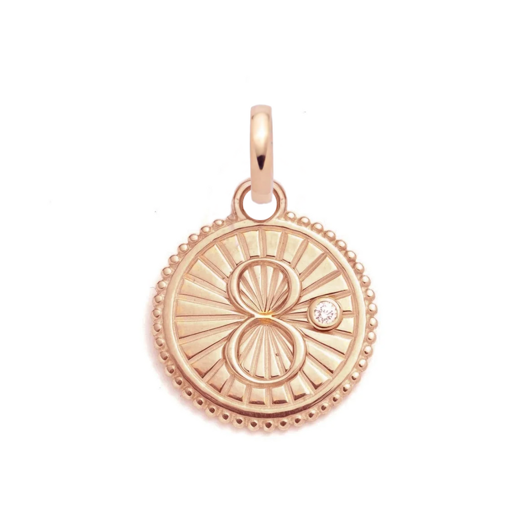 18K Yellow Gold Karma Medium Medallion : in Gold with Diamond and an Annex Link – FoundRae view 5