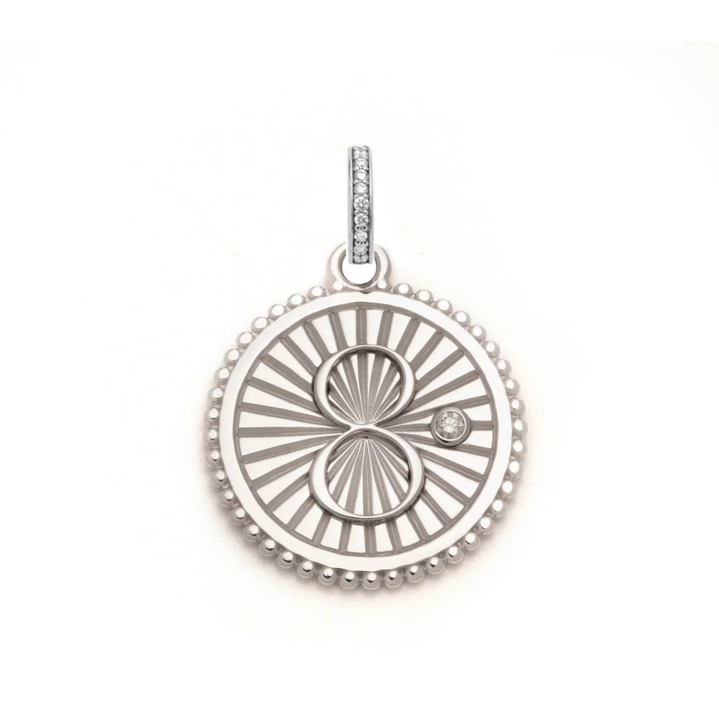 18K Yellow Gold Karma Medium Medallion : in Gold with Diamond and an Annex Link – FoundRae view 4
