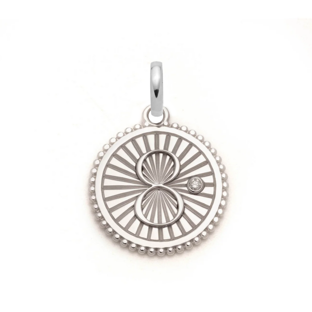 18K Yellow Gold Karma Medium Medallion : in Gold with Diamond and an Annex Link – FoundRae view 3