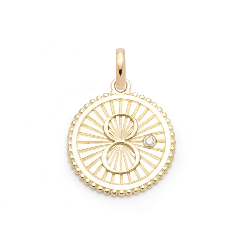 Karma Medium Medallion : in Gold with Diamond and an Annex Link view 1