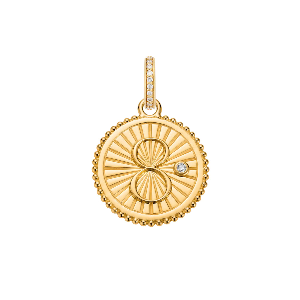 Infinite Gratitude | Karma Medium Medallion | Diamonds, 18K Yellow Gold view 2