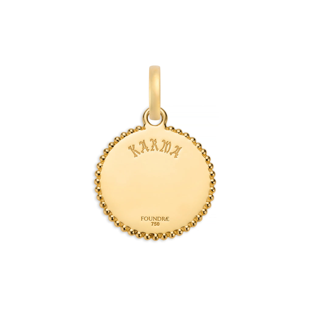 18K Yellow Gold Infinite Gratitude | Karma Medium Medallion | Diamonds, 18K Yellow Gold – FoundRae view 5