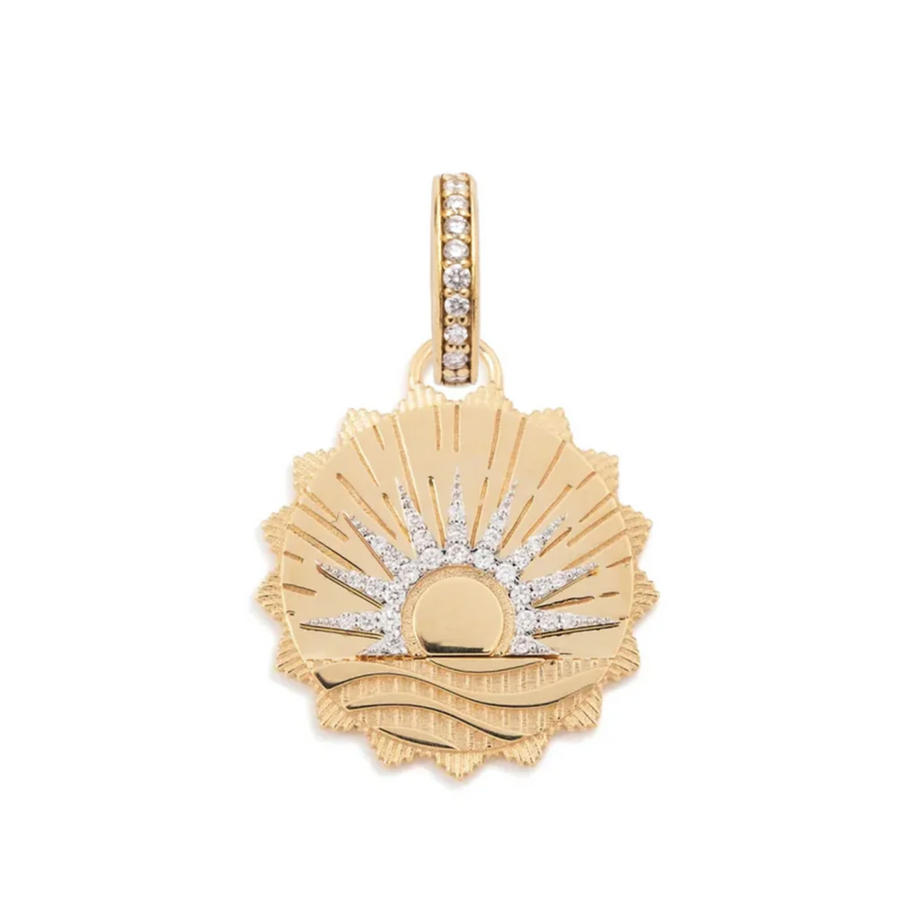 18K Yellow Gold New Beginnings - Internal Compass : Medium Medallion with Annex Link – FoundRae view 3