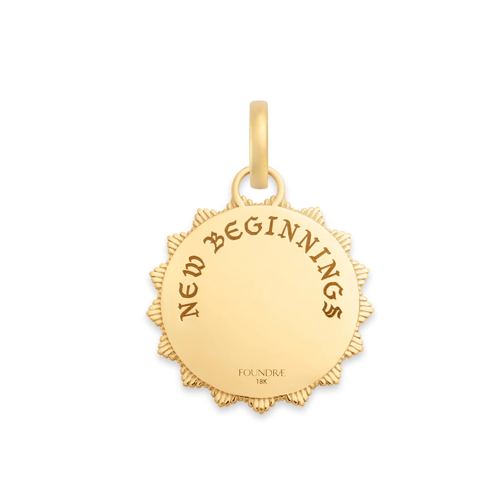 18K Yellow Gold Internal Compass | New Beginnings Medium Medallion | Diamonds, 18K Yellow Gold – FoundRae view 6