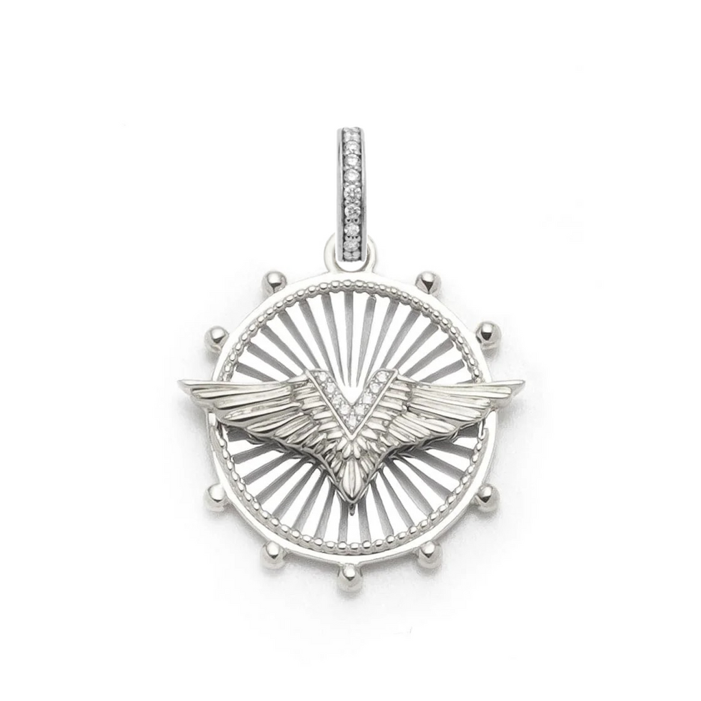 18K Yellow Gold Vivacity Medium Medallion : in Gold with Diamonds and an Annex Link – FoundRae view 4