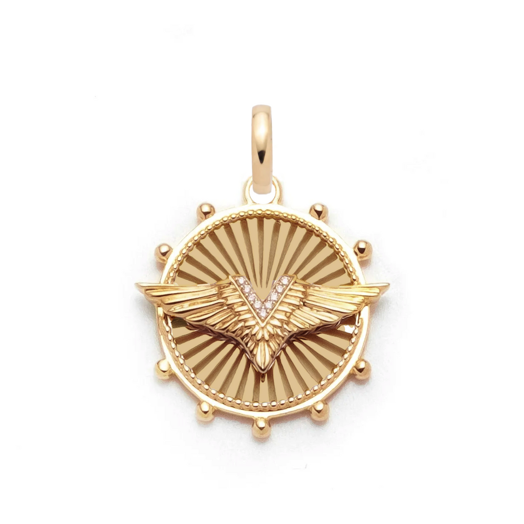 Vivacity | Wings Medium Medallion | Diamonds, 18K Yellow Gold – FoundRae view 1