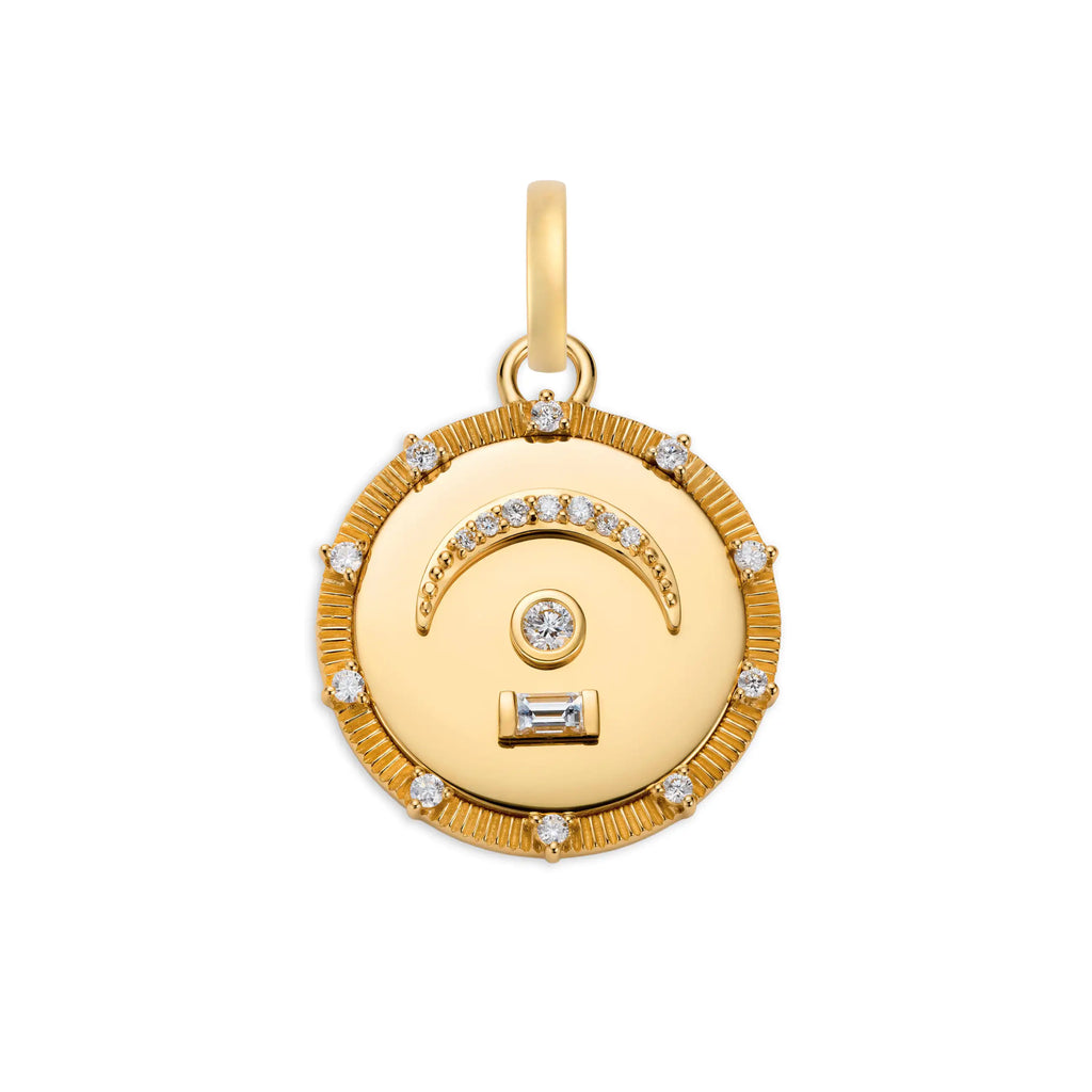 Internal Compass | Pause Medium Medallion | Diamonds, 18K Yellow Gold view 1