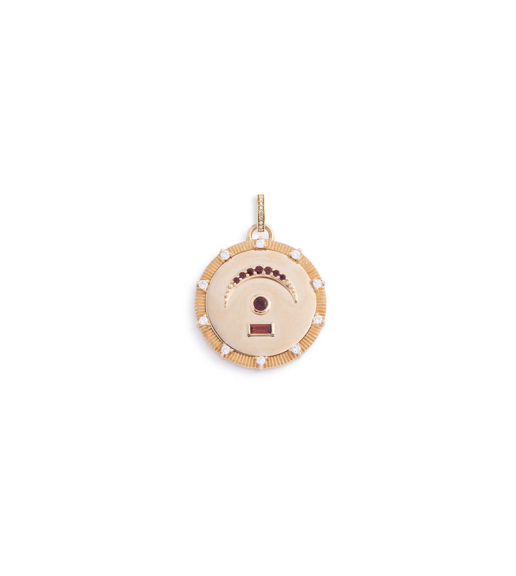 18K Yellow Gold Pause - Internal Compass : Medium Medallion Garnet with Oval Pushgate – FoundRae