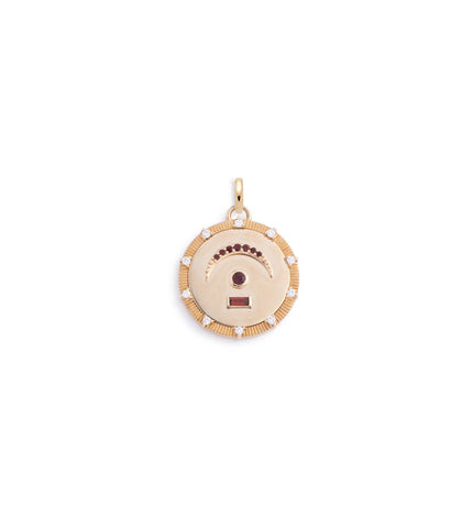 Pause - Internal Compass : Medium Medallion Garnet with Oval Pushgate