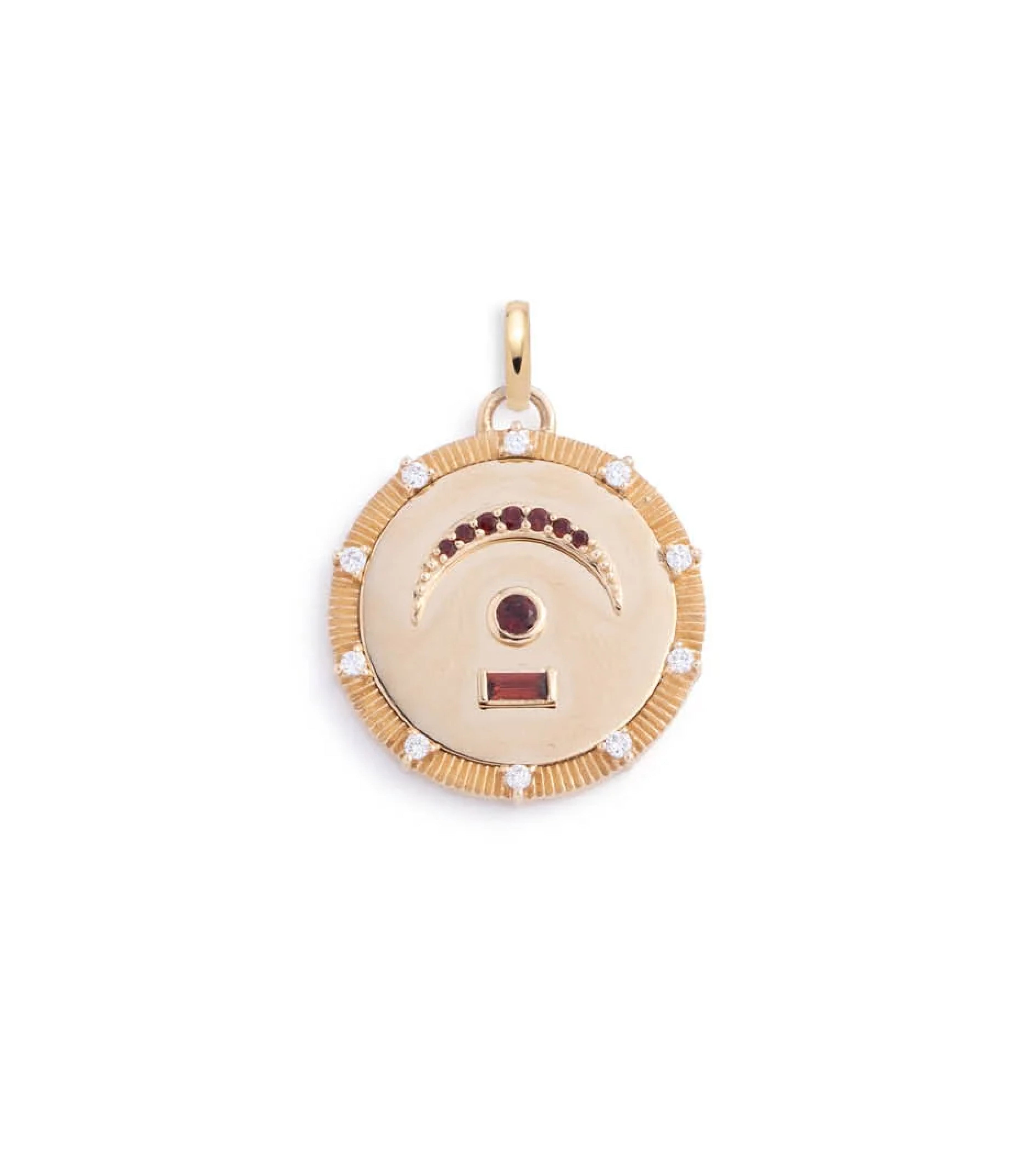 Pause - Internal Compass : Medium Medallion Garnet with Oval Pushgate