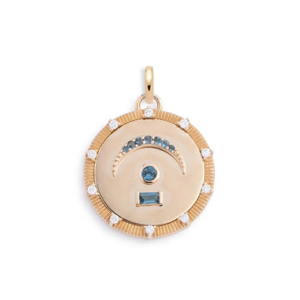 Pause - Internal Compass : Medium Medallion London Blue Topaz with Annex Link view 1