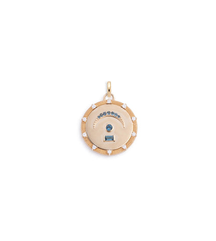 Pause - Internal Compass : Medium Medallion London Blue Topaz with Oval Pushgate