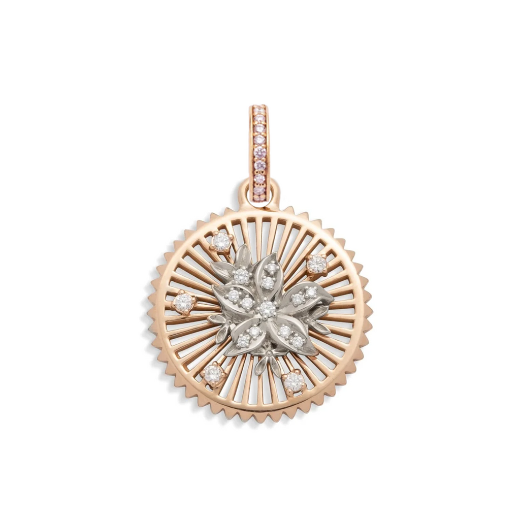 18K Yellow Gold Resilience Medium Medallion : in Gold with Diamonds and an Annex Link – FoundRae view 6