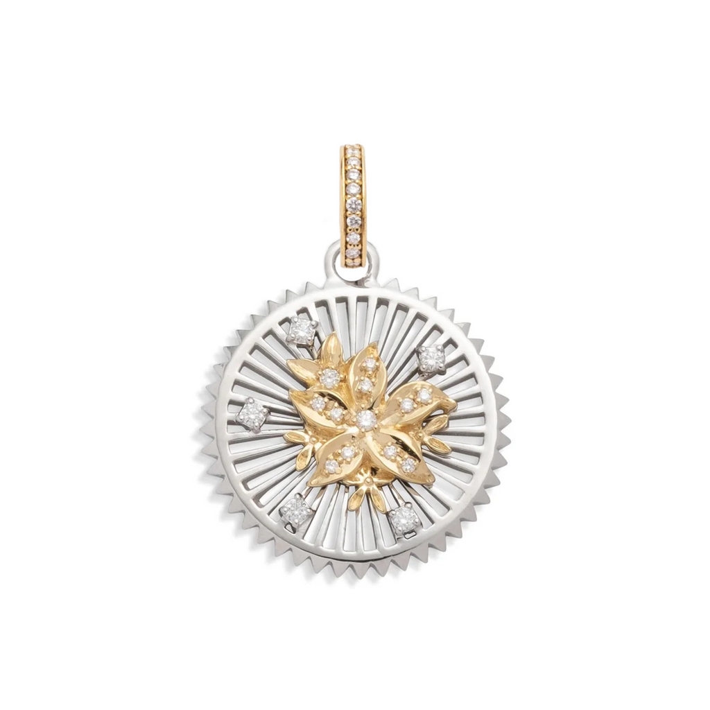 18K Yellow Gold Resilience Medium Medallion : in Gold with Diamonds and an Annex Link – FoundRae view 8