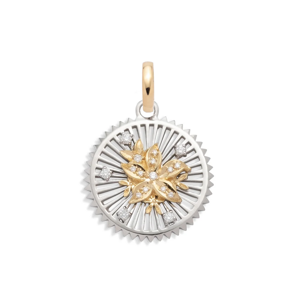 18K Yellow Gold Resilience Medium Medallion : in Gold with Diamonds and an Annex Link – FoundRae view 7