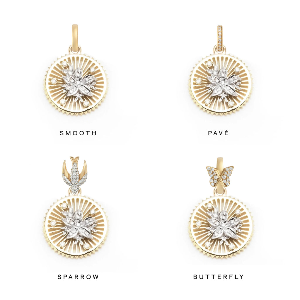 18K Yellow Gold Resilience | Blossoms Medium Medallion | Diamonds, Gold – FoundRae view 3