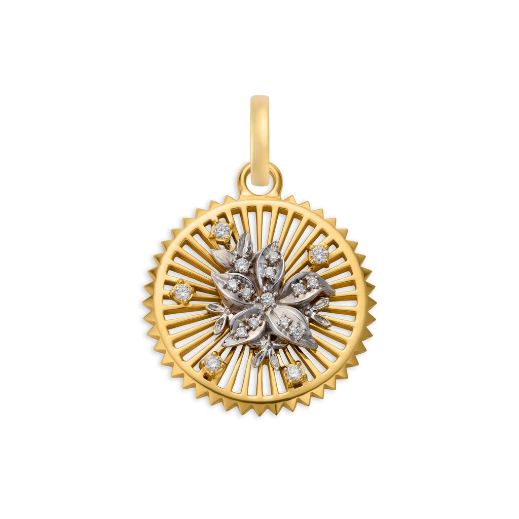 Resilience | Blossoms Medium Medallion | Diamonds, 18K Yellow Gold, 18K White Gold view 1