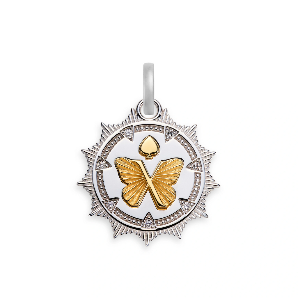 18K Mixed Gold Reverie | Butterfly Medium Medallion | Diamonds, Mixed Gold – FoundRae view 1