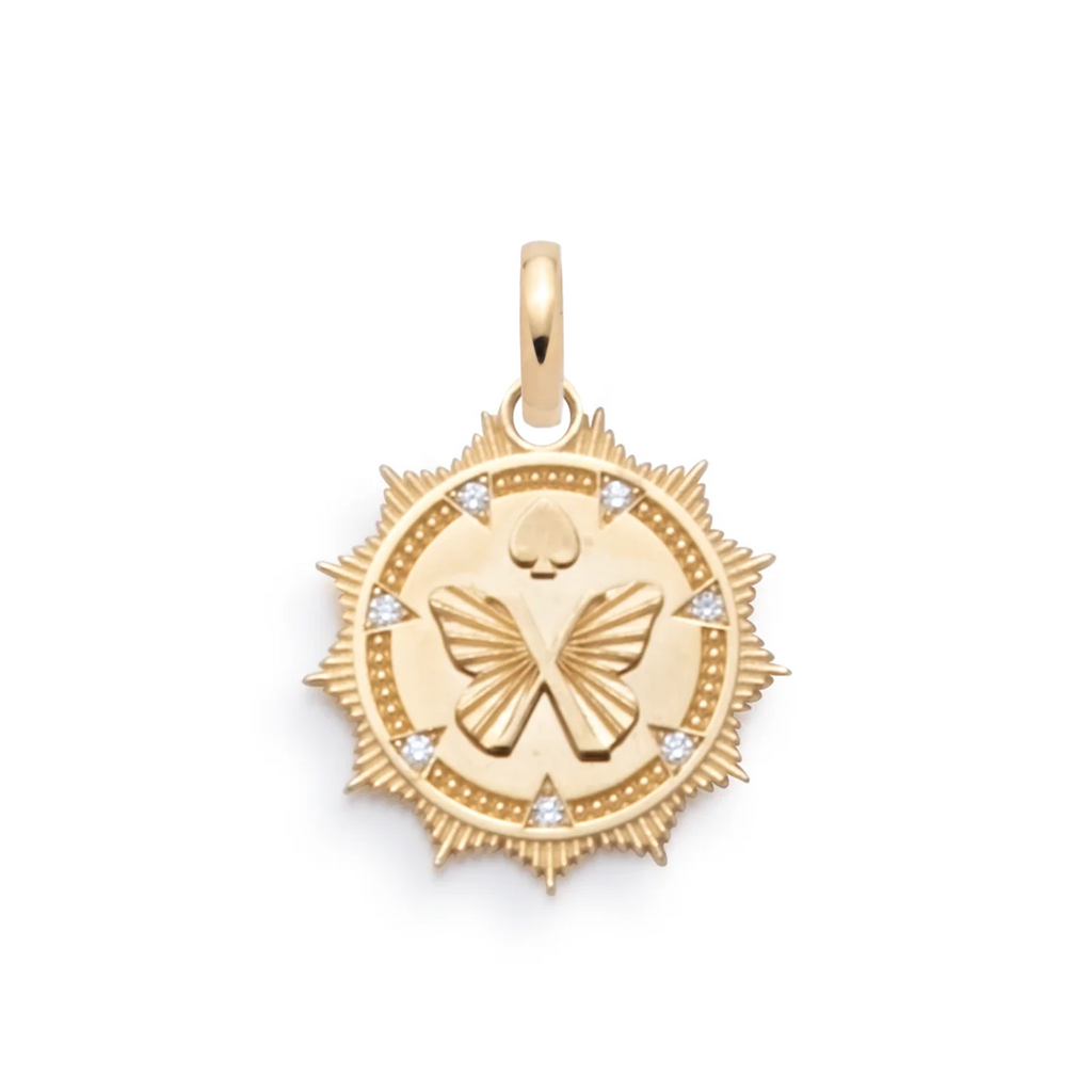 Reverie Medium Medallion : in Yellow Gold with Diamonds and an Annex Link view 1
