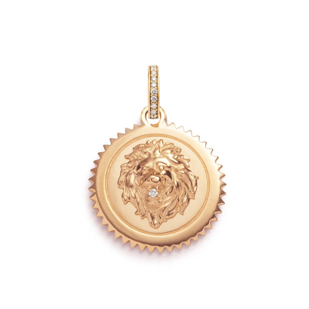 18K Yellow Gold Strength Medium Medallion : in Gold with Diamond and an Annex Link – FoundRae view 5